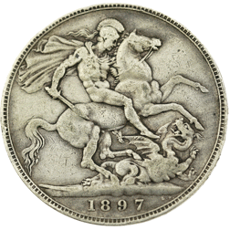 Pre-Owned 1897 Victoria Crown Silver Coin - VAT Free