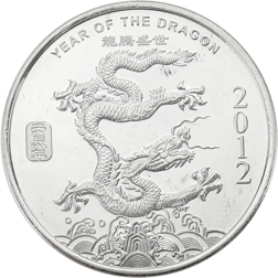 Pre-Owned 2012 USA Lunar Dragon 1/2oz Silver Round