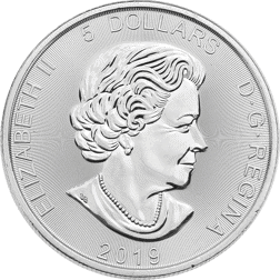 Pre-Owned 2019 Canadian Grizzly Bear 1oz Silver Coin - VAT Free