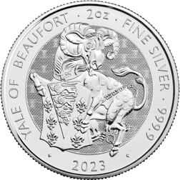 2023 UK Tudor Beasts 'Yale of Beaufort' 2oz Silver Coin