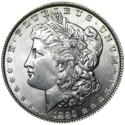 Pre-Owned 1889 USA Morgan Dollar Philadelphia Silver Coin - VAT Free