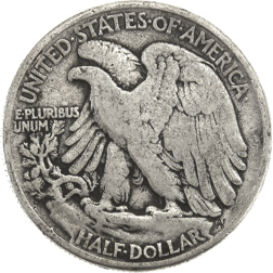 Pre-Owned 1944 USA Walking Liberty Half Dollar Philadelphia Mint Silver Coin - VAT Free