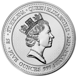 2022 St Helena The Queen's Virtues: Victory Angel 5oz Silver Coin