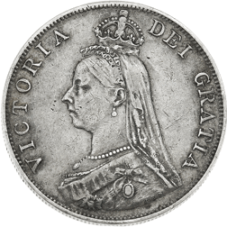 Pre-Owned 1890 Victoria Double Florin Silver Coin - VAT Free