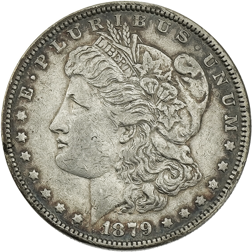 Pre-Owned USA 1879 Morgan Dollar Philadelphia Silver Coin - VAT Free