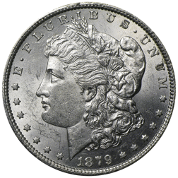 Pre-Owned USA 1879 Morgan Dollar Philadelphia Silver Coin - VAT Free
