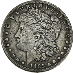 Pre-Owned 1885 USA Morgan Dollar San Francisco Silver Coin - VAT Free