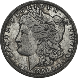 Pre-Owned 1891 USA Morgan Dollar Philadelphia Silver Coin - VAT Free