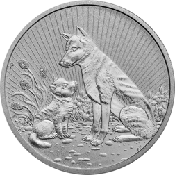 Pre-Owned 2022 Australian Mother and Baby Dingo 2oz Silver Coin - VAT Free
