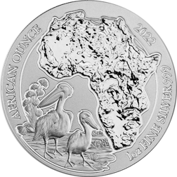 Pre-Owned 2022 Rwanda African Pelican 1oz Silver Coin - VAT Free