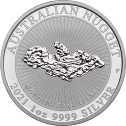 Pre-Owned 2021 Australian Golden Eagle Nugget 1oz Silver Coin - VAT Free