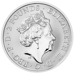 Pre-Owned 2021 UK Queen's Beast White Greyhound of Richmond 1oz Proof Silver Coin - VAT Free