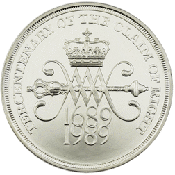 Pre-Owned 1989 UK Claim of Right £2 Silver Proof Design Coin - VAT Free
