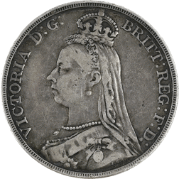 Pre-Owned 1891 UK Queen Victoria Silver Crown - VAT Free