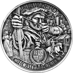 2021 Niue Robin Hood 1oz Antique Finish Silver Coin