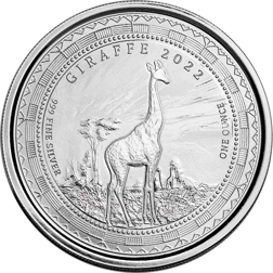 2022 Equatorial Guinea Giraffe 1oz Silver Coin
