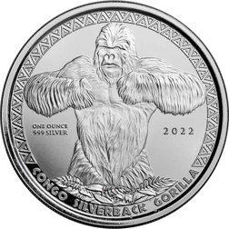 2022 Congo Silverback Gorilla 1oz Silver Coin