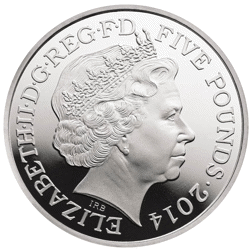 Pre-Owned 2014 UK 300th Anniversary of The Death of Queen Anne £5 Proof Silver Coin - VAT Free
