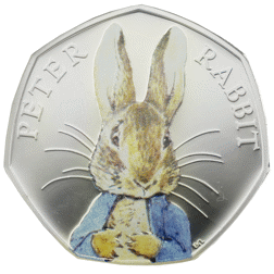 Pre-Owned 2016 UK Beatrix Potter 'Peter Rabbit' Proof Silver 50p Coin - VAT Free