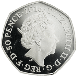 Pre-Owned 2016 UK Beatrix Potter 'Peter Rabbit' Proof Silver 50p Coin - VAT Free