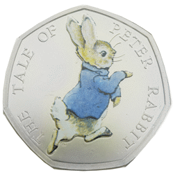 Pre-Owned 2017 UK Beatrix Potter 'Peter Rabbit' Proof Silver 50p Coin - VAT Free