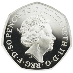 Pre-Owned 2017 UK Beatrix Potter 'Peter Rabbit' Proof Silver 50p Coin - VAT Free