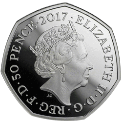 Pre-Owned 2017 UK Beatrix Potter 'Peter Rabbit' Proof Silver 50p Coin - VAT Free