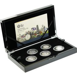 Pre-Owned 2019 UK '50 Years of the 50p' British Culture Silver Proof 5-Coin Collection - VAT Free
