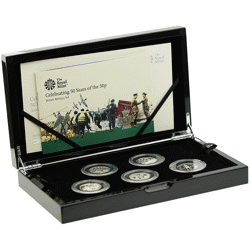 Pre-Owned 2019 UK '50 Years of the 50p' British Military Silver Proof 5-Coin Collection - VAT Free