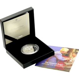 Pre-Owned 2022 UK Queen's Reign Honours and Investitures £5 Silver Proof Coin - VAT Free