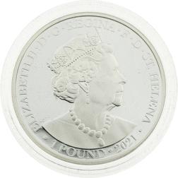 Pre-Owned 2021 St Helena Napoleon's Angel 1oz Silver Proof Gilded Coin - VAT Free