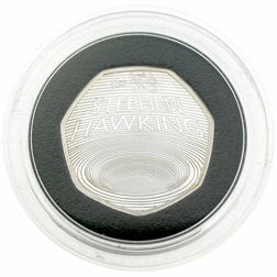 Pre-Owned 2019 UK Stephen Hawking 50p Silver Proof Coin - Missing Outer Box - VAT Free