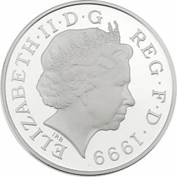 Pre-Owned 1999 UK Diana Princess of Wales Memorial £5 Silver Proof Design Coin - VAT Free