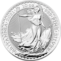Pre-Owned 2021 UK Britannia 10oz Silver Coin