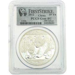 Pre-Owned 2012 Chinese Panda 1oz Silver Coin PCGS Graded Gem BU - 24238681 - VAT Free