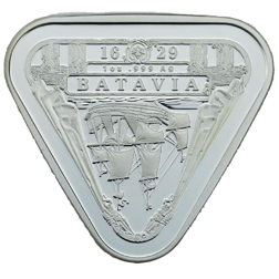 Pre-Owned 2019 Royal Australian Mint Shipwrecks Batavia Triangular 1oz Silver Coin - VAT Free