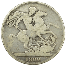Pre-Owned 1822 UK George IIII Crown Silver Coin - VAT Free