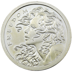 Pre-Owned Freedom Girl Double Obverse 1oz Silver Round