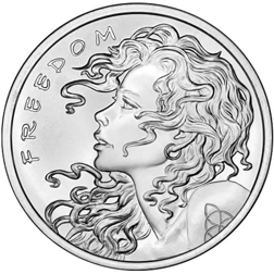 Pre-Owned Freedom Girl Double Obverse 1oz Silver Round