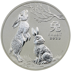 Pre-Owned 2023 Australian Lunar Rabbit 1oz Silver Coin - VAT Free