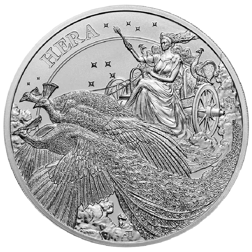 2022 St. Helena Goddesses: Hera and the Peacock 1oz Silver Coin