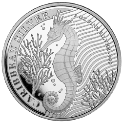2023 Barbados Caribbean Seahorse 1oz Silver Coin