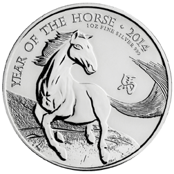 Pre-Owned 2014 UK Lunar Horse 1oz Silver Coin