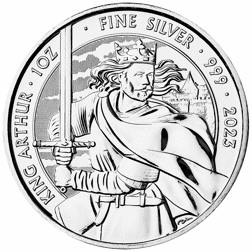 Pre-Owned 2023 UK King Arthur Myths and Legends 1oz Silver Coin - VAT Free