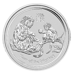 Pre-Owned 2016 Australian Lunar Monkey 2oz Silver Coin - VAT Free