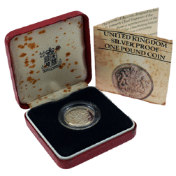 Pre-Owned 1983 UK £1 Silver Piedfort Proof Coin - VAT Free