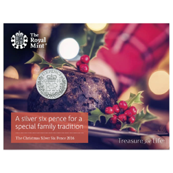 Pre-Owned 2016 UK Six Pence Silver Coin - Carded