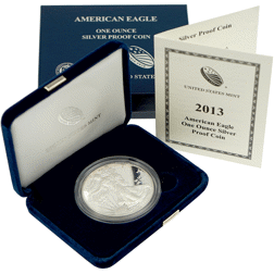 Pre-Owned 2013 USA Eagle 1oz Proof Silver Coin - VAT Free