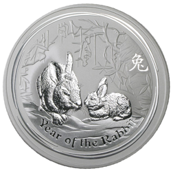 Pre-Owned 2011 Australian Lunar Rabbit 10oz Silver Coin - VAT Free