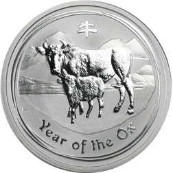 Pre-Owned 2009 Australian Lunar Ox 1/2oz Silver Coin - VAT Free